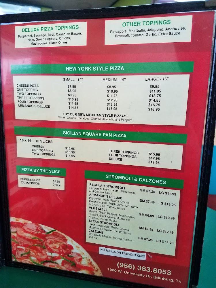 Armando's Pizza Menu image 4